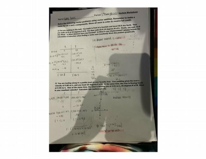 Worksheet on Vectors