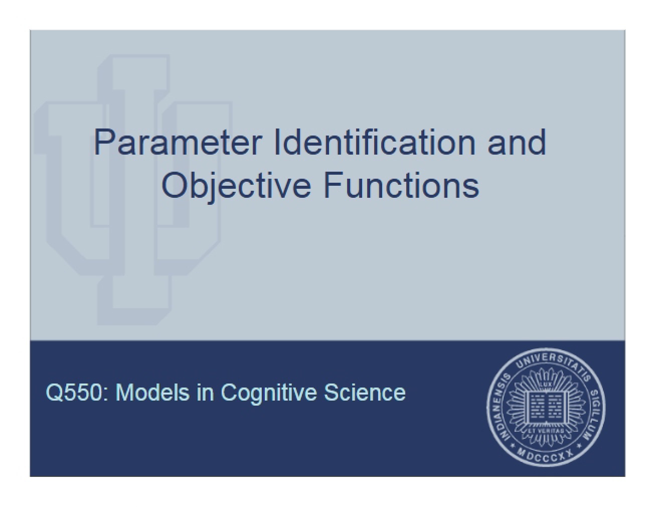 Objective Functions and Identification of Parameters
