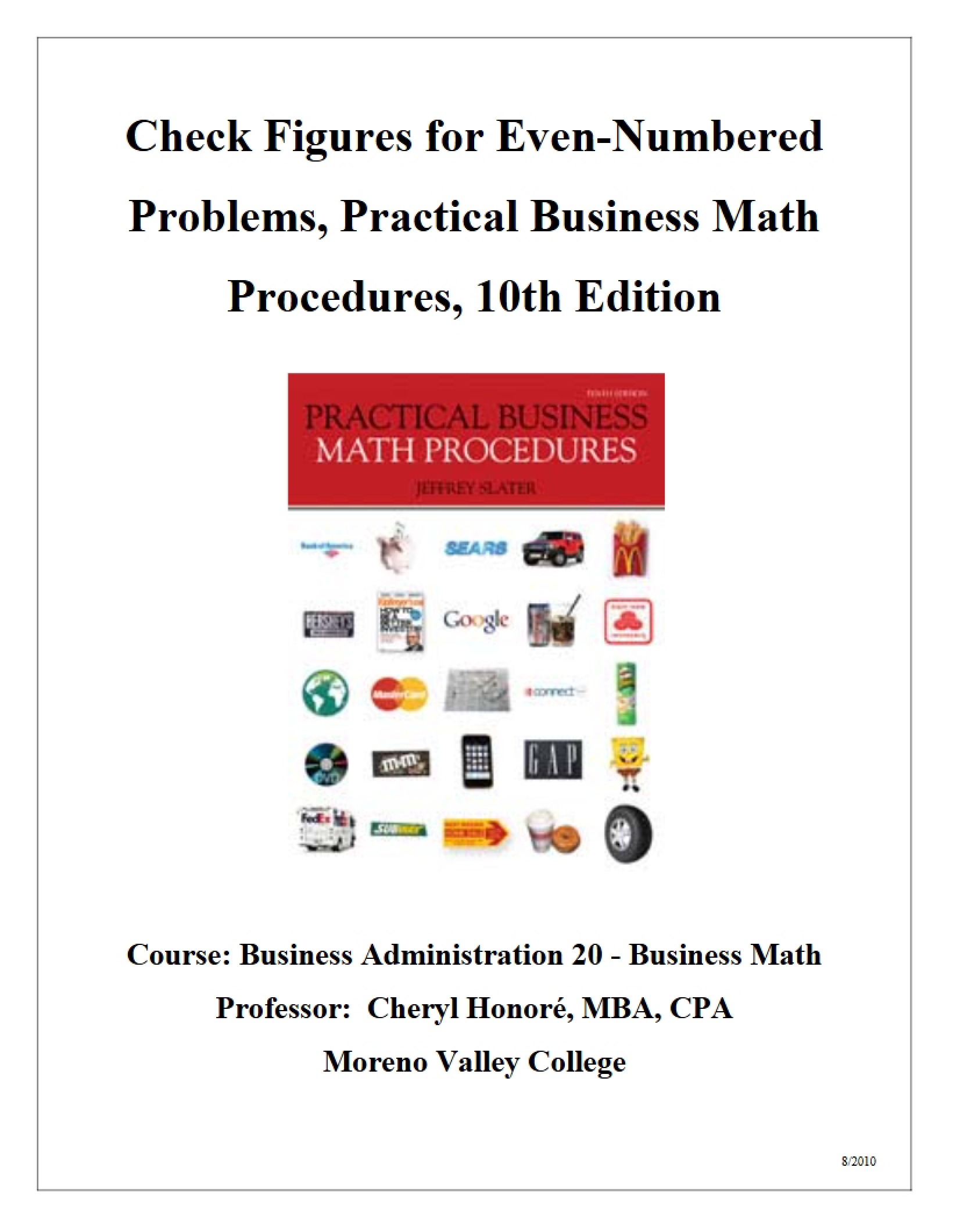 Business Math References