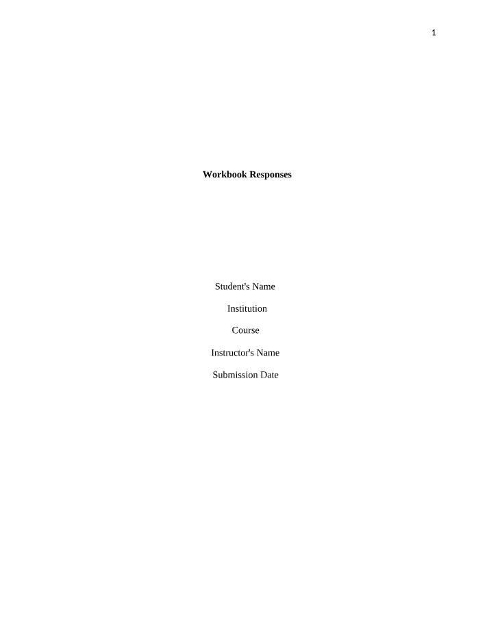 Workbook Exercise Responses