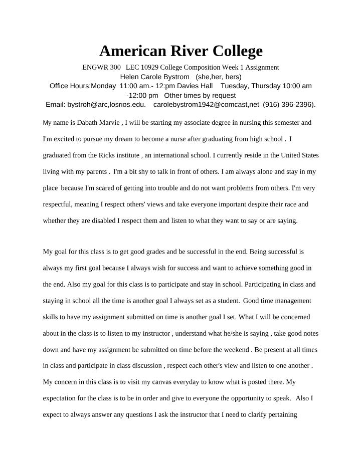 ENGWR 300 Week 1 Assignment