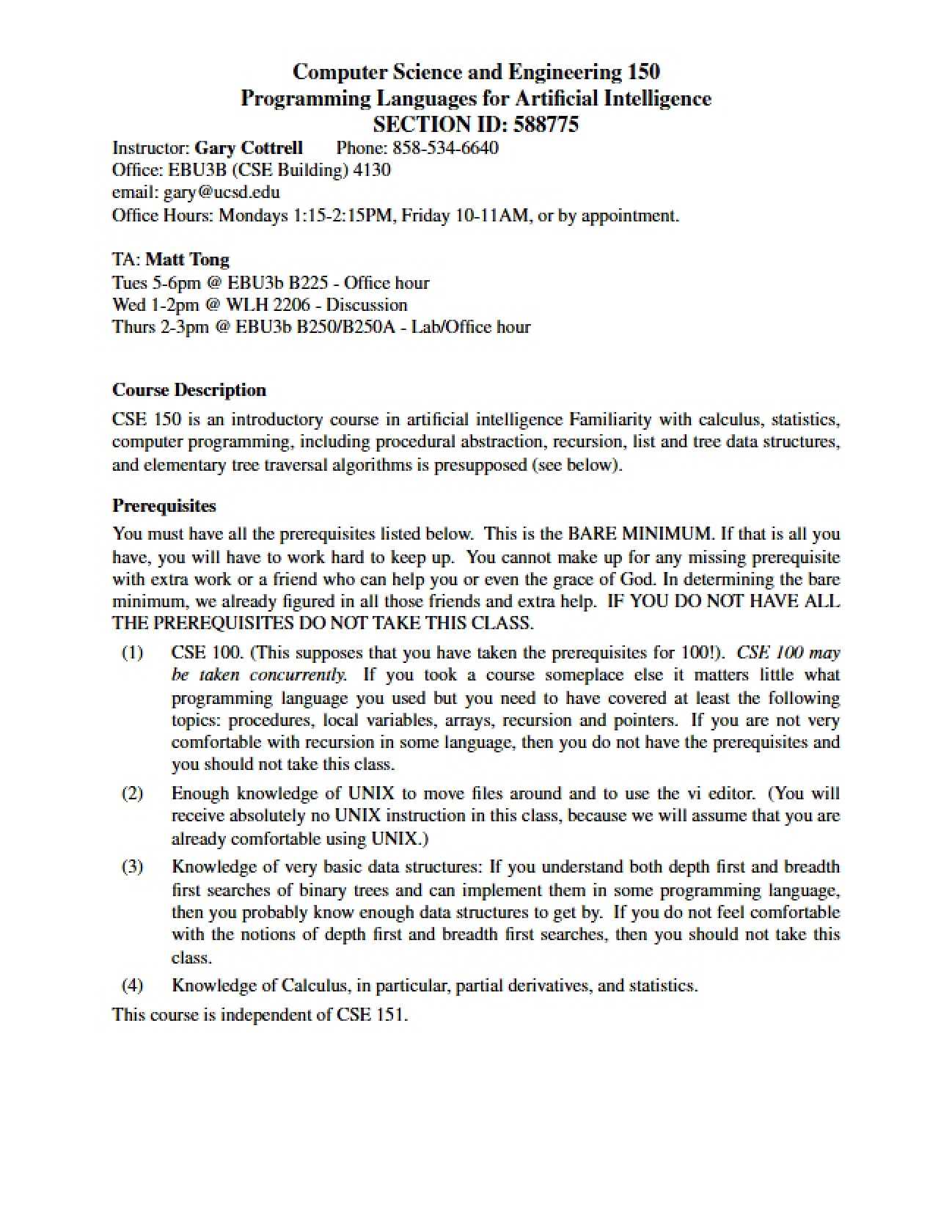 Course Overview and Syllabus