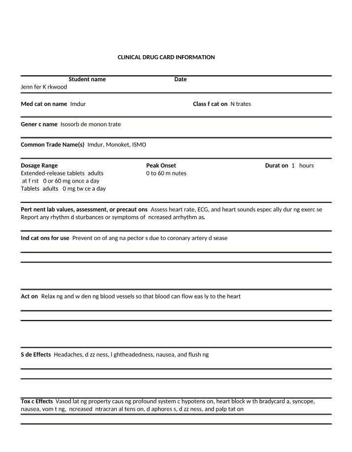 Clinical Cards for Drug Information