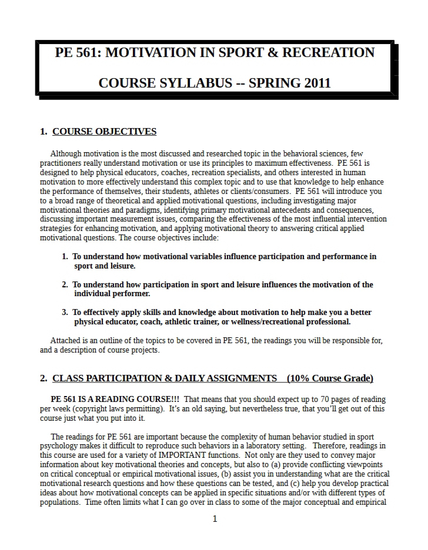 Course Outline