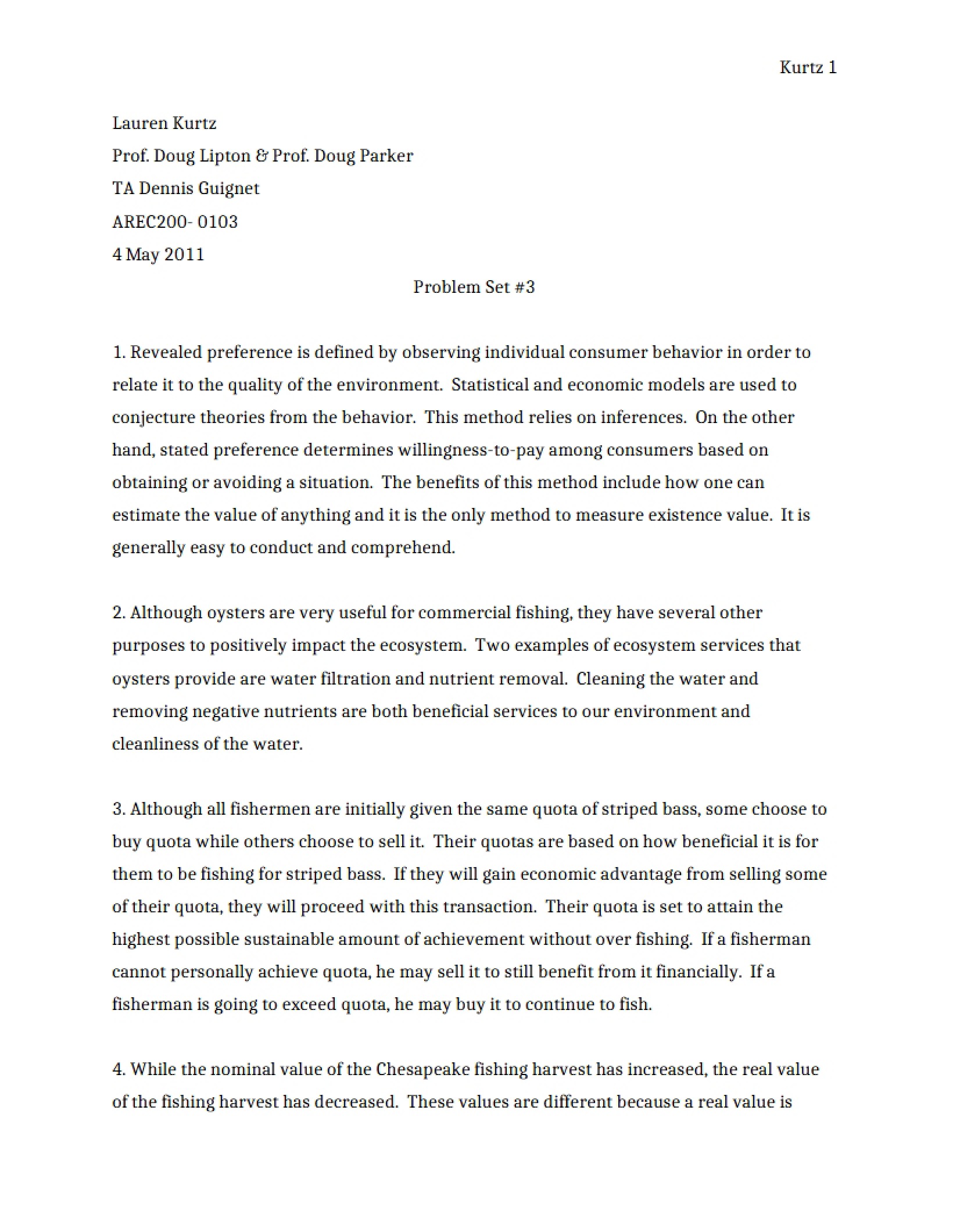 Problem Set Three