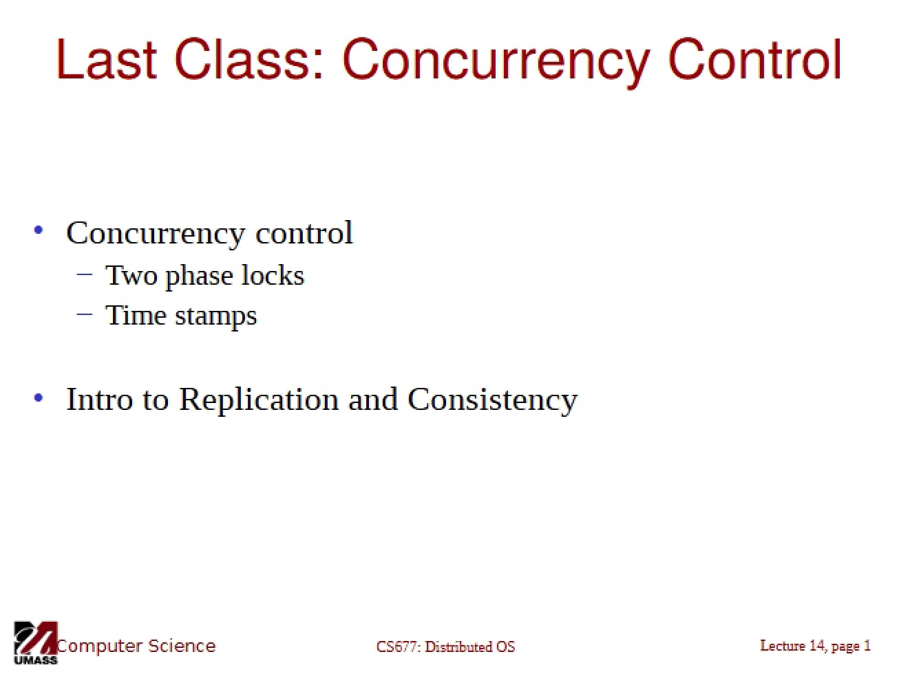 Concurrency Control (Final Session)