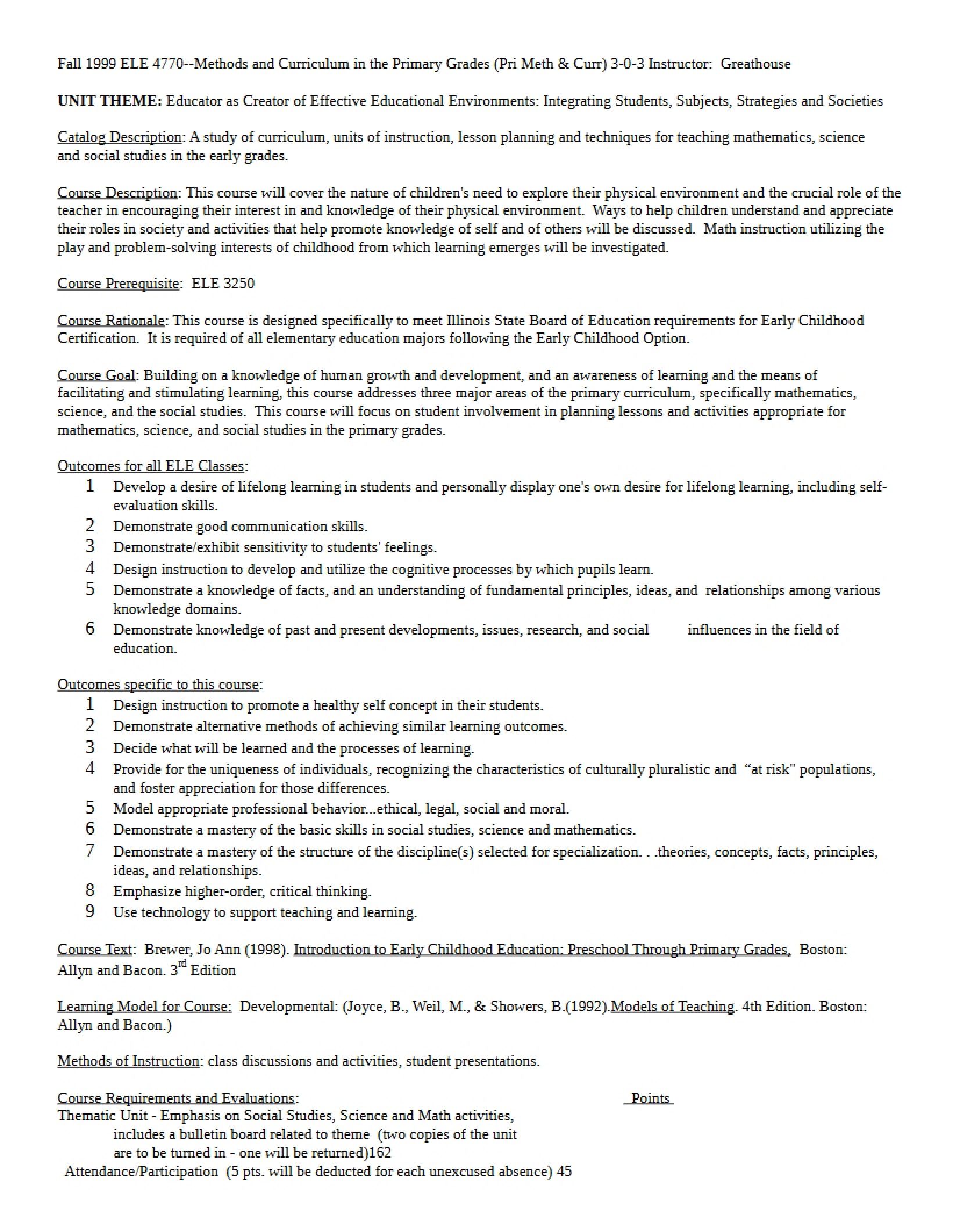 Syllabus - 7 Pages