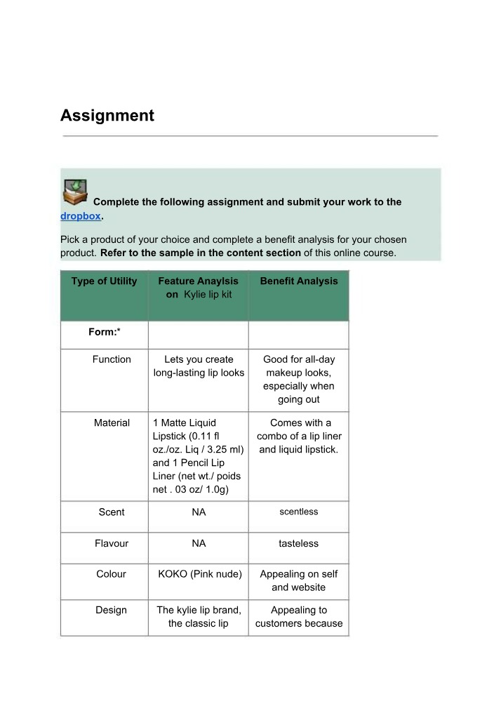 Assignment - Kylie Lip Kit