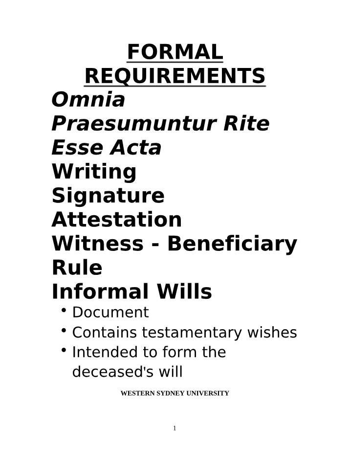 Wills & Succession Lecture 5 Notes