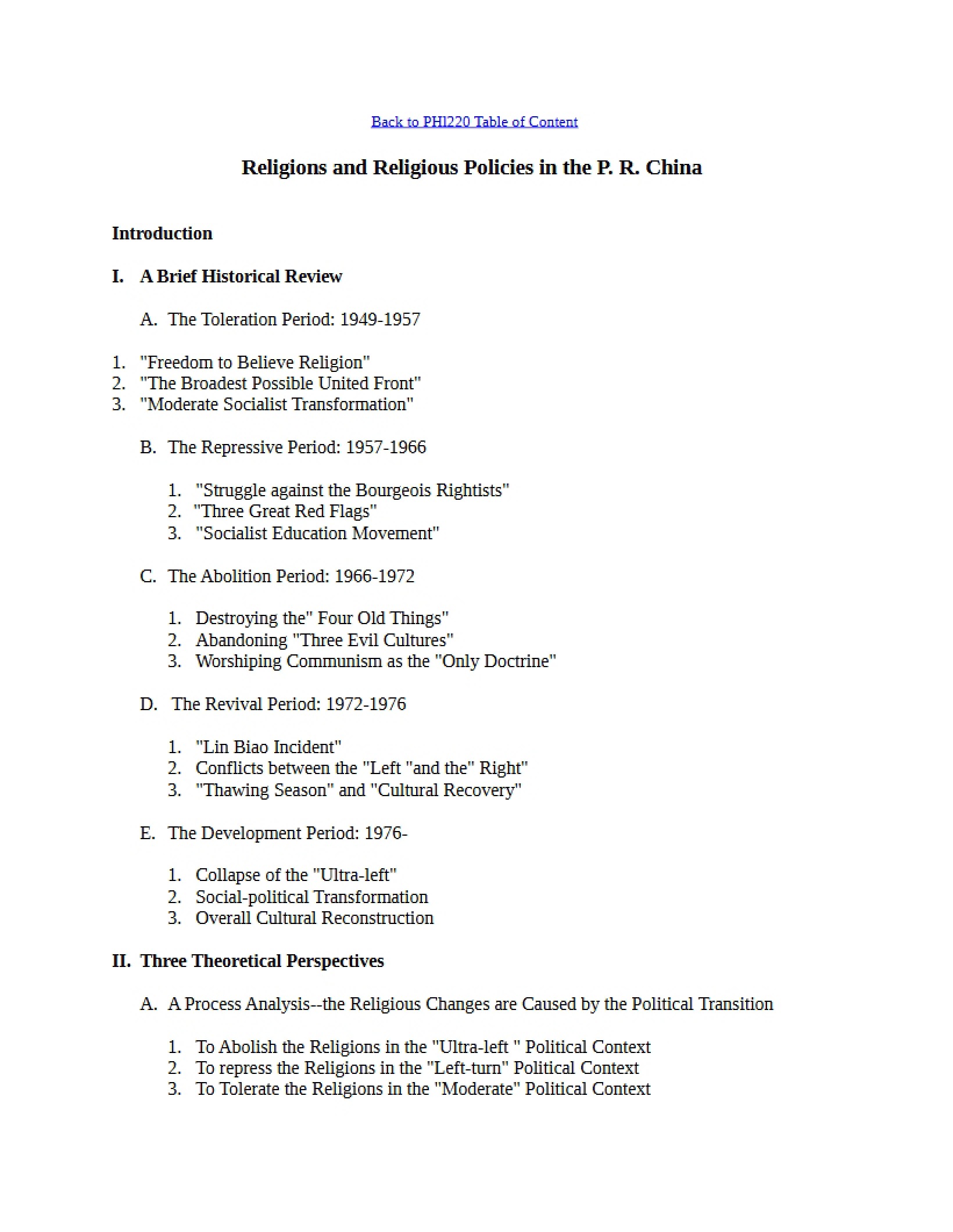 Religious Policies and Religions in P.R. China