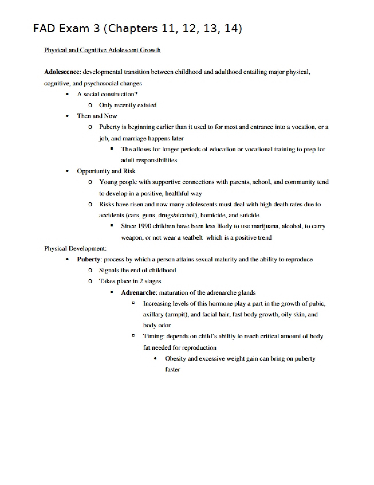 Growth of Adolescents Physical and Cognitive Aspects