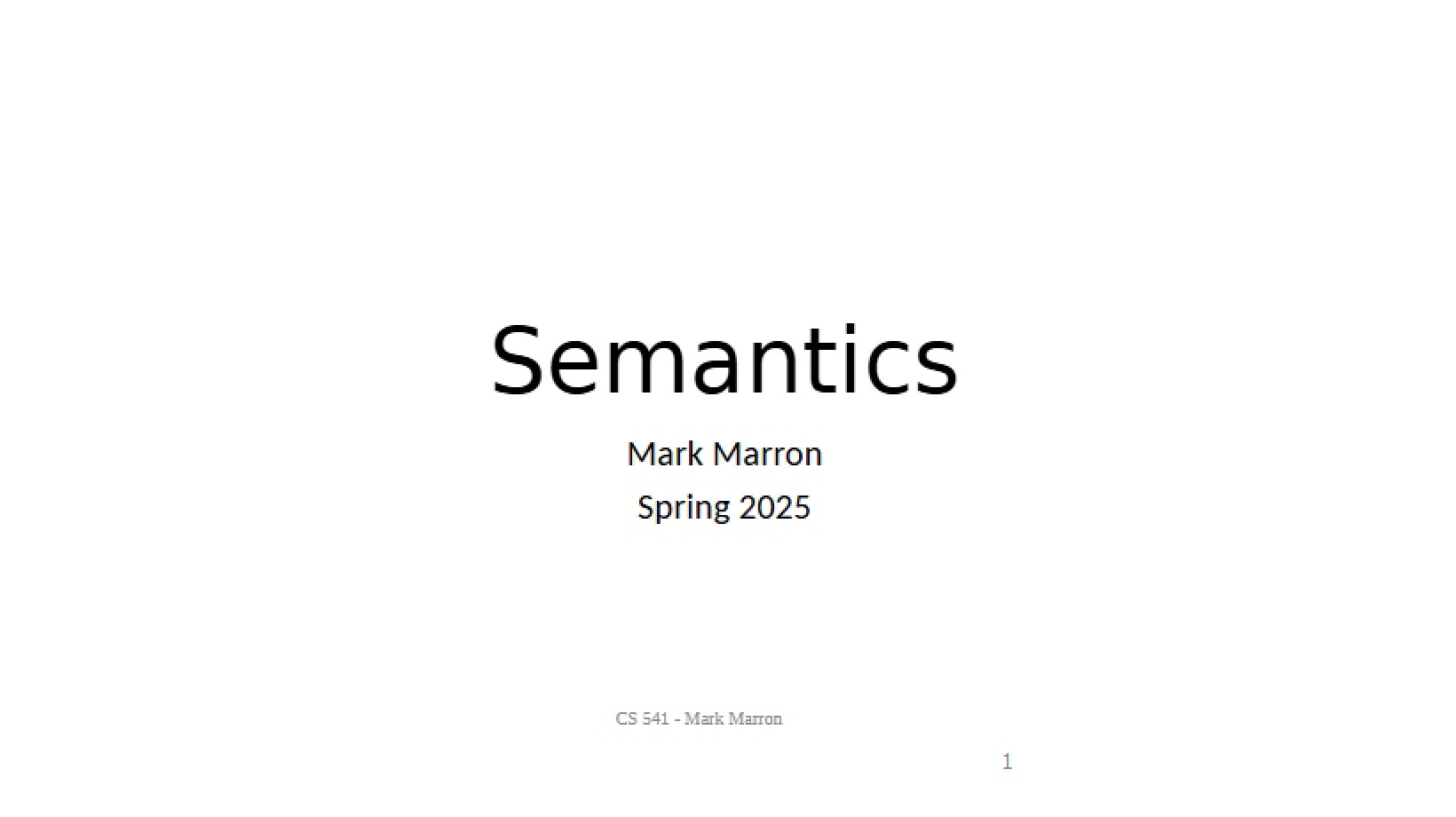 Concepts of Semantics