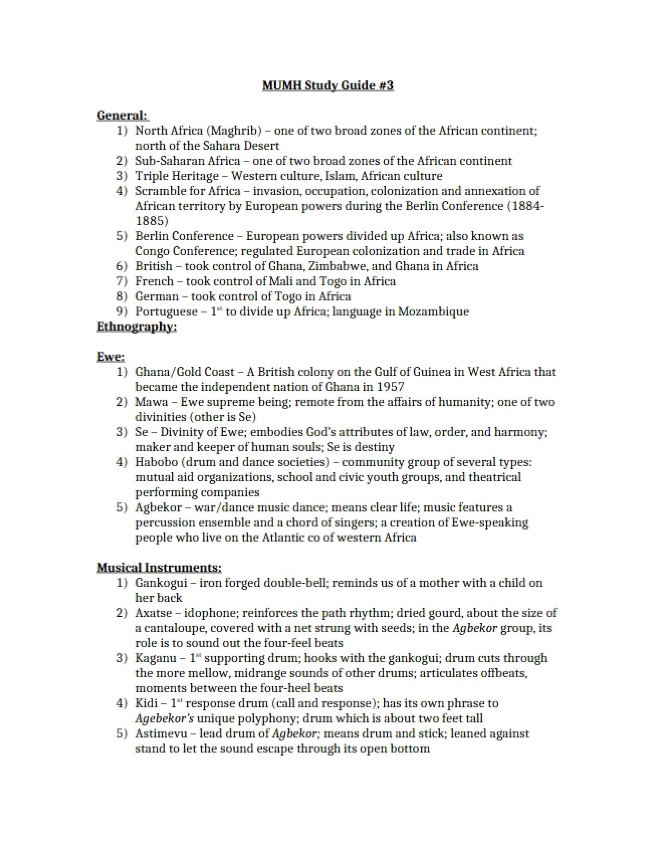 Music of the 20th Century Study Guide