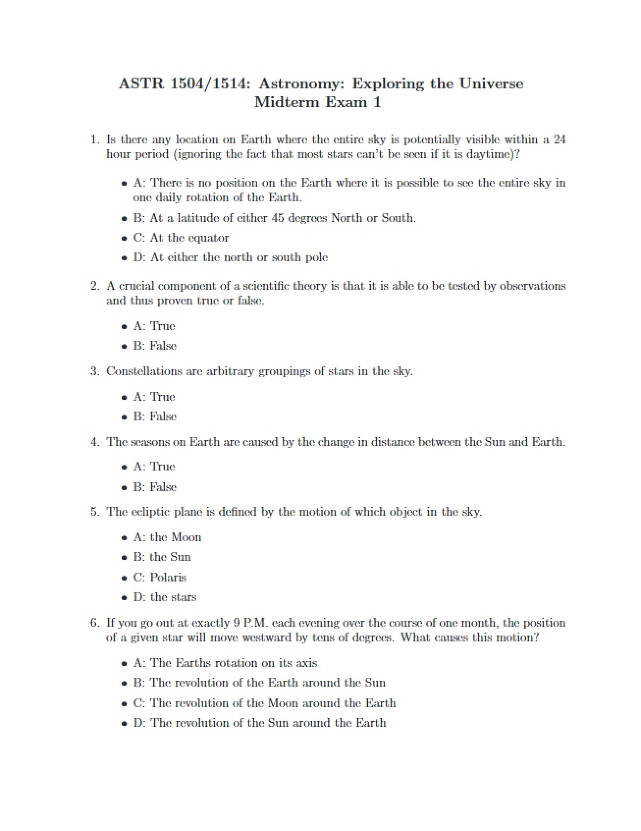 Midterm 1 (Green Version)