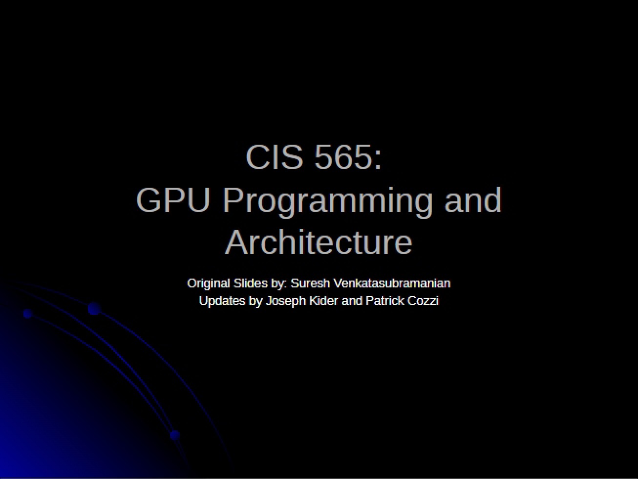 GPU Programming Lecture Notes