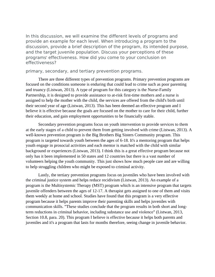 Week 5 Discussion for CRJ301