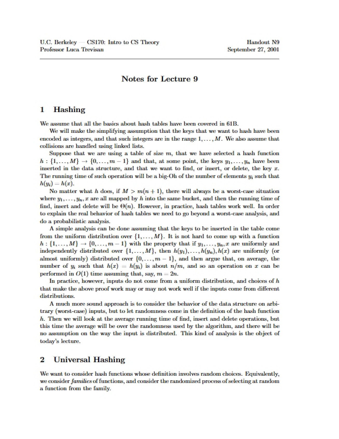 Lecture 9 Notes