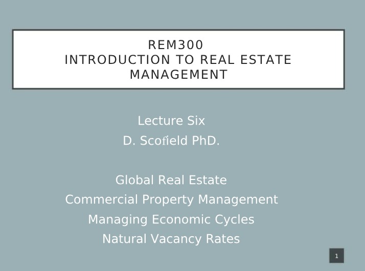 Lecture Six - REM300 W2023