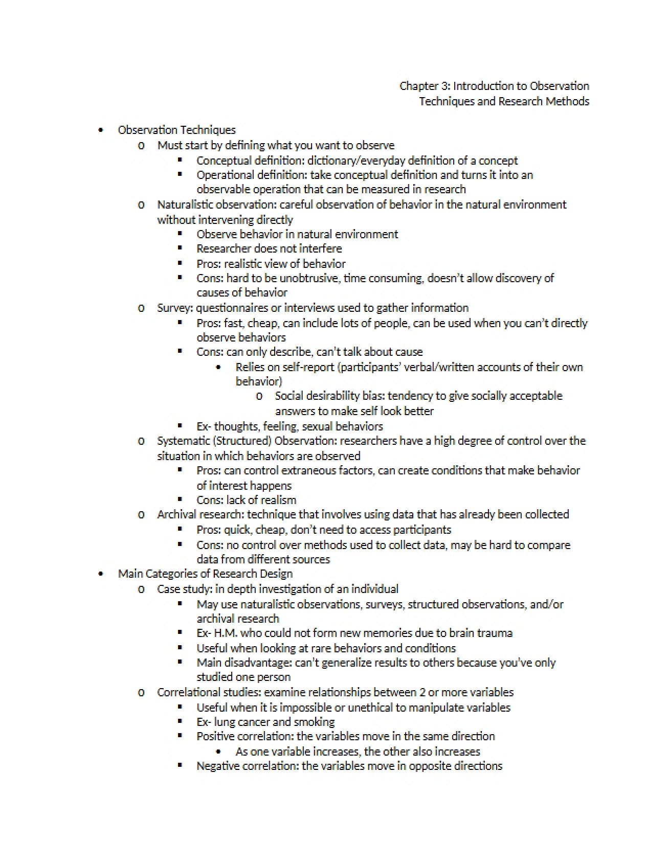 Observation Techniques Introduction (Chapter Three)