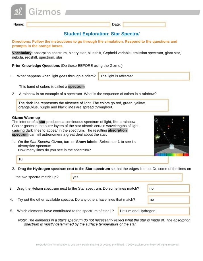 Star Spectra - Exploring Absorption vs Emission