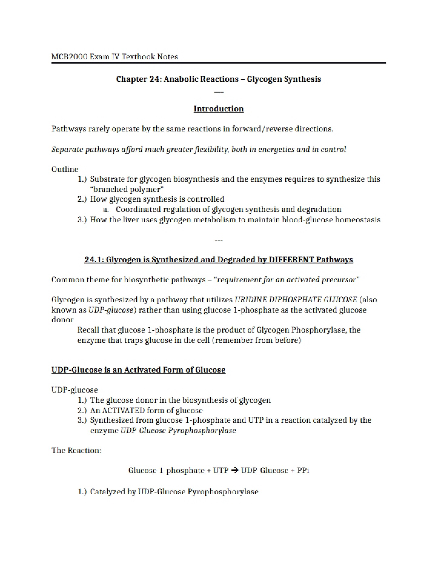 Textbook Notes Exam IV (MCB2000)