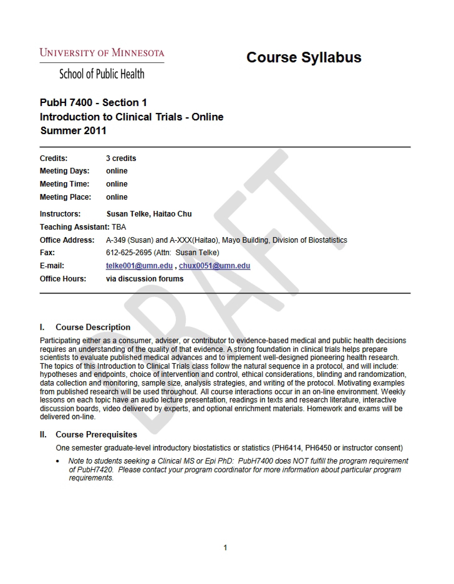 Online Clinical Trials
