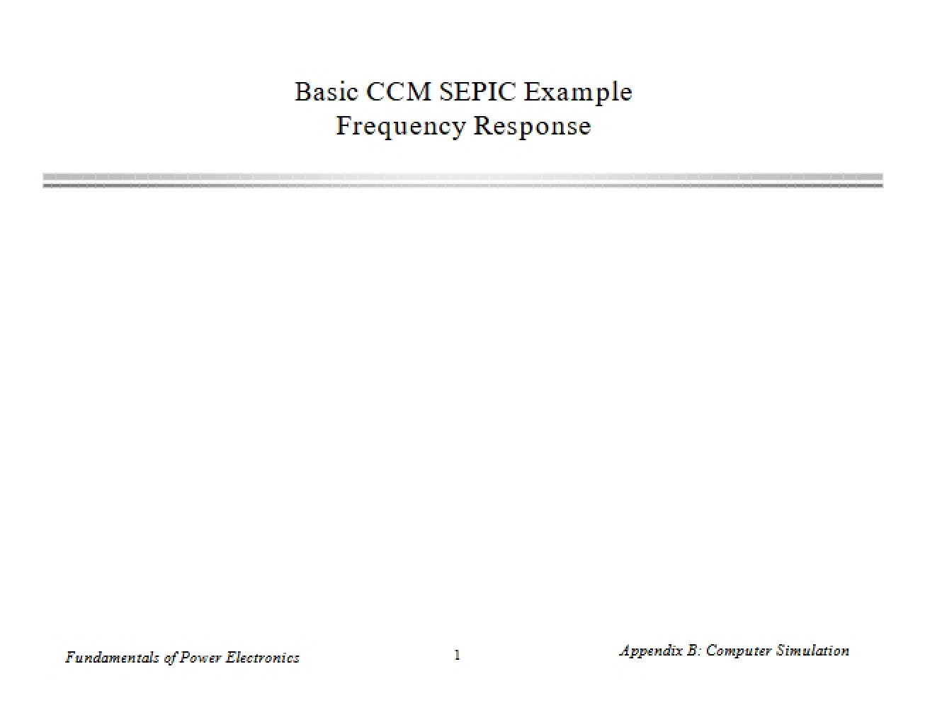 Basic Example of CCM SEPIC