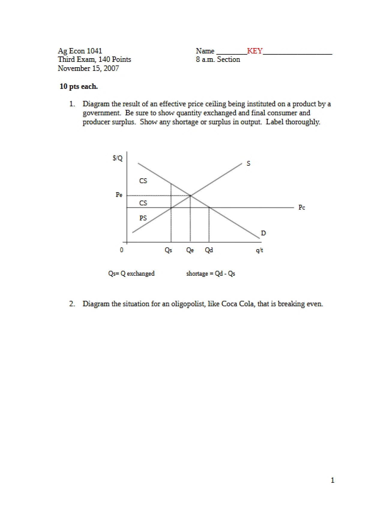 Ag Econ Exam