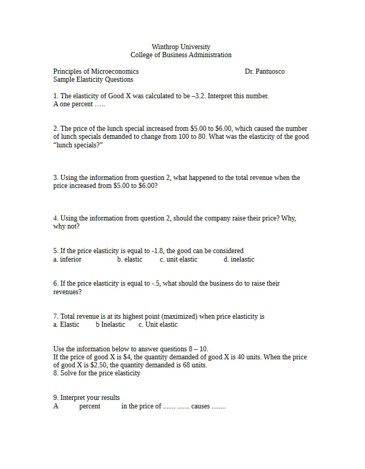 Principles of Micro Econ