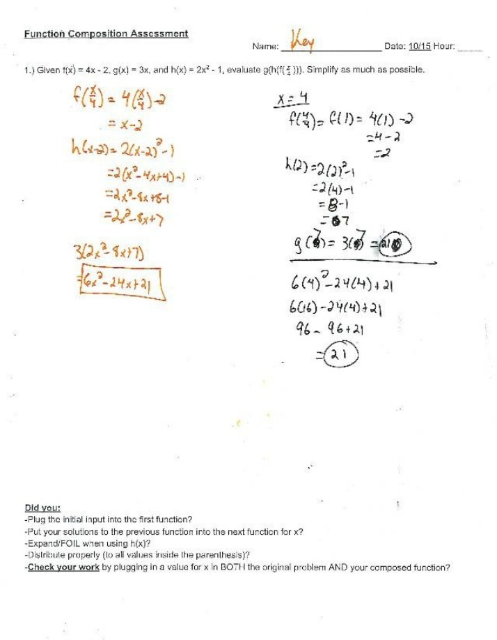 Assessment of Function Composition