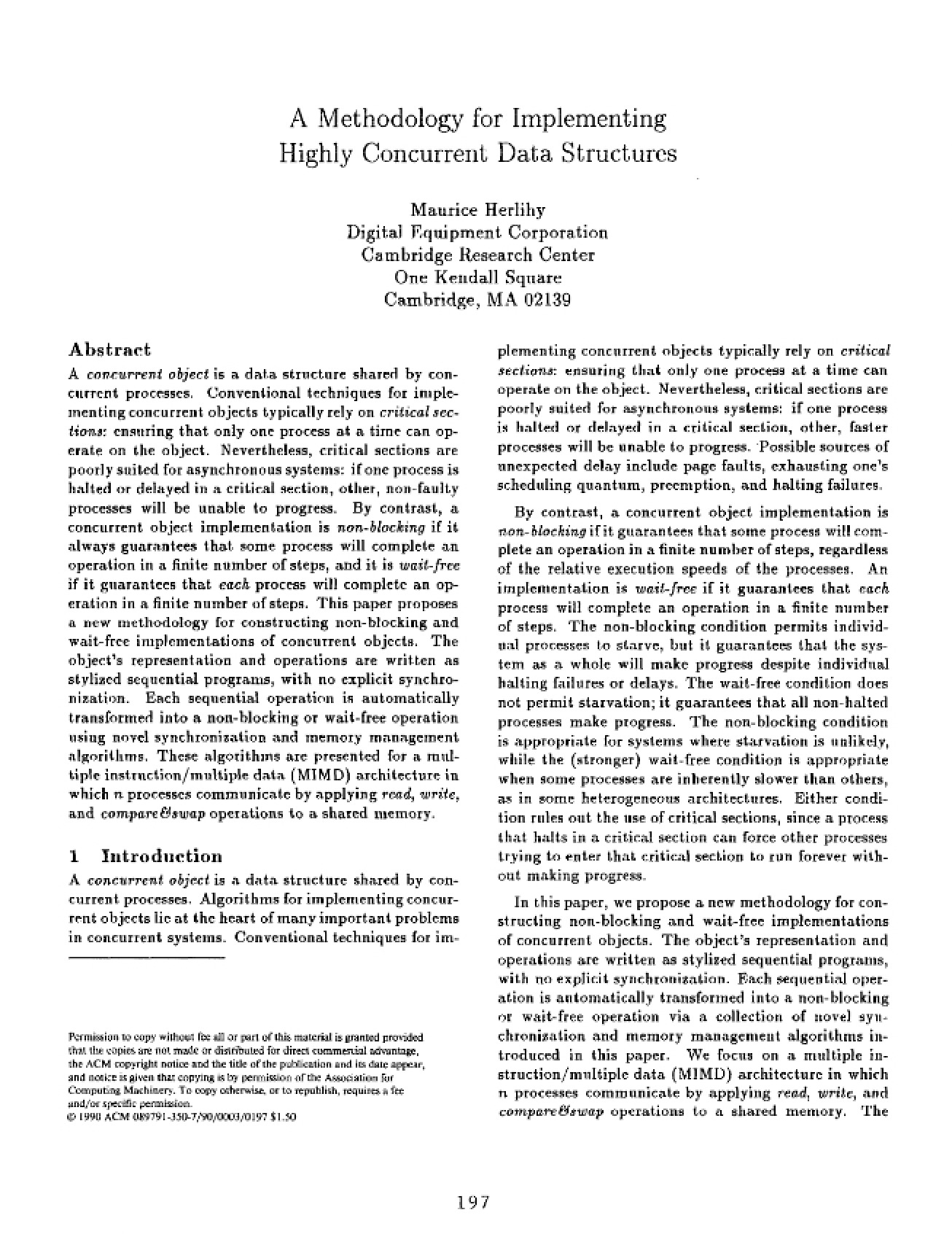 Implementing Highly Concurrent Data Structures Methodology
