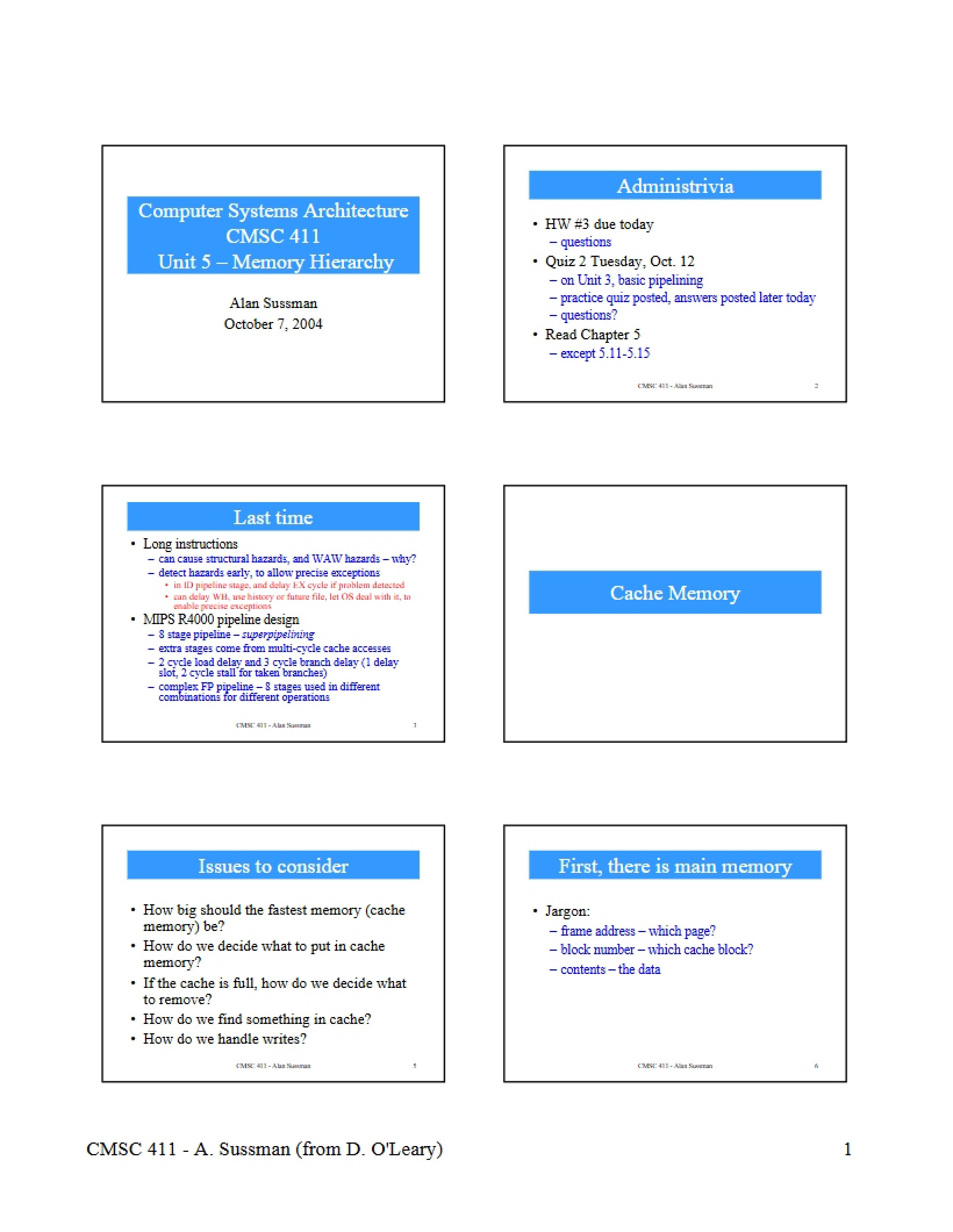 Hierarchical Structures of System Memory