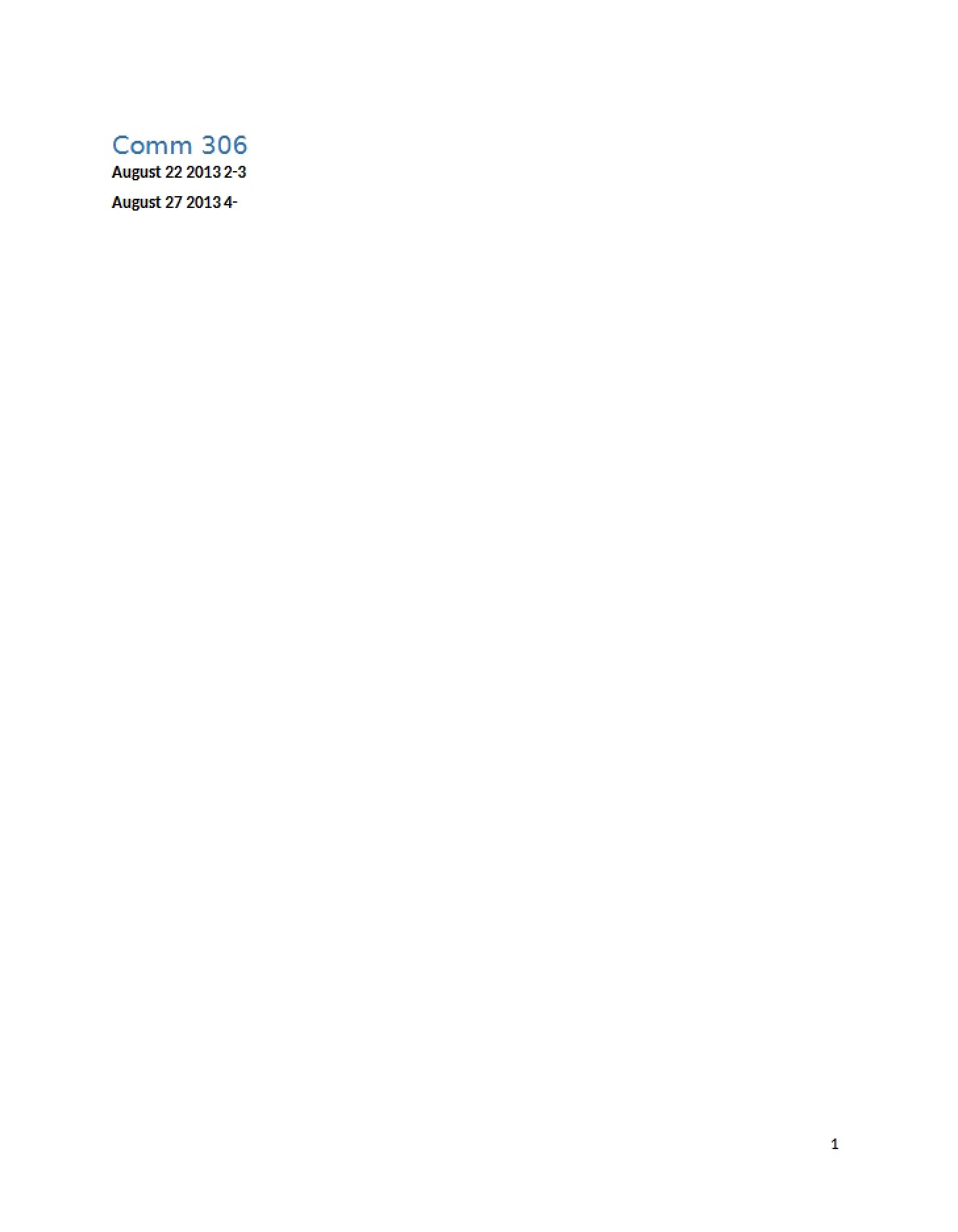 Lecture Notes Aug 22, 2013