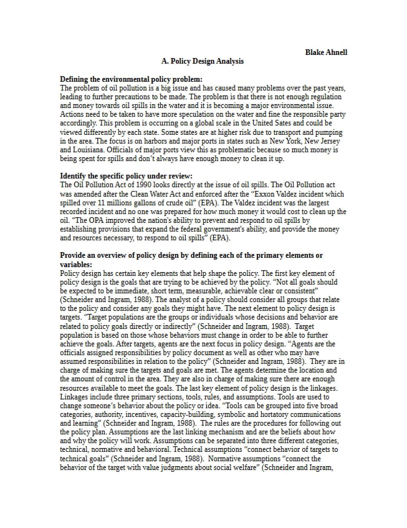 Environmental Law Project Three