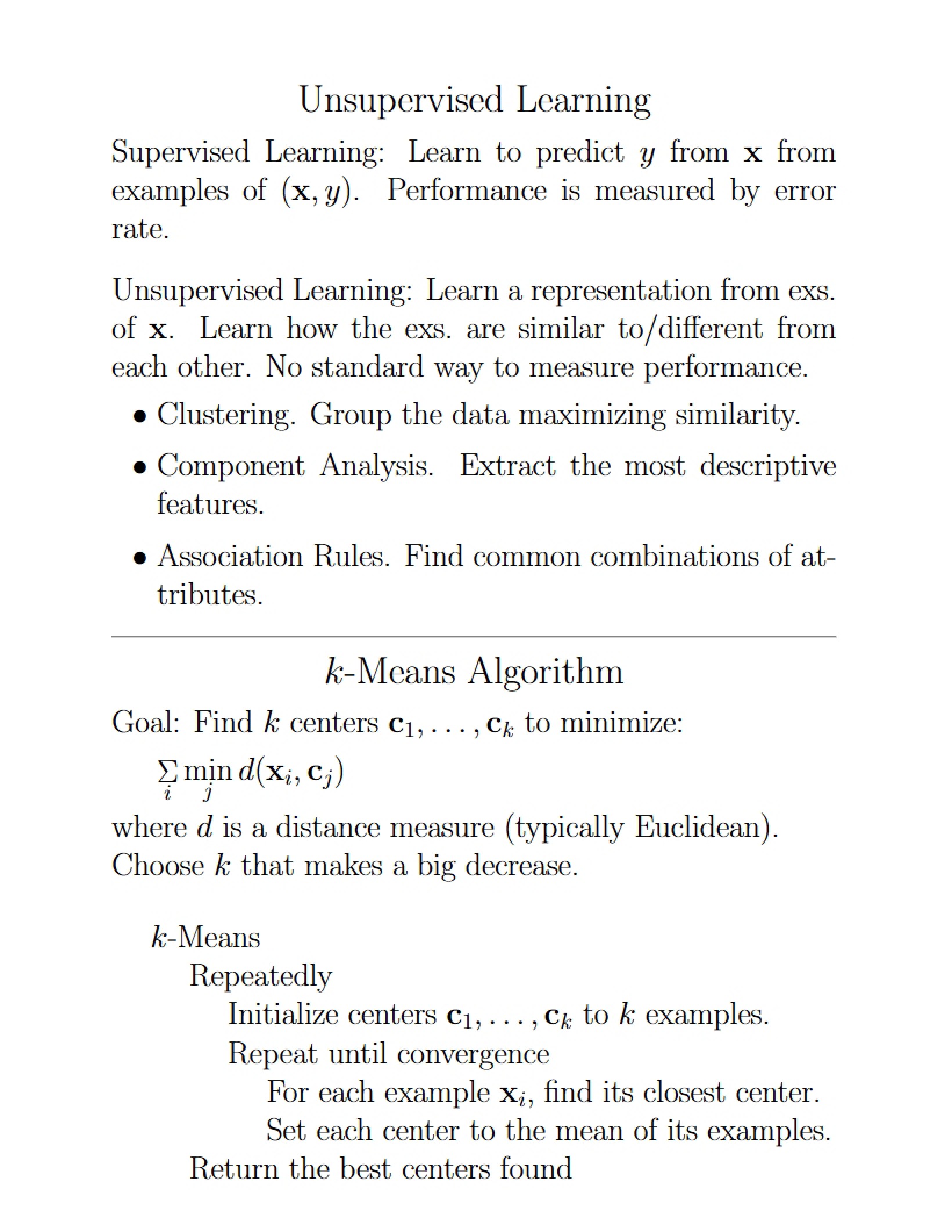 Learning without Supervision