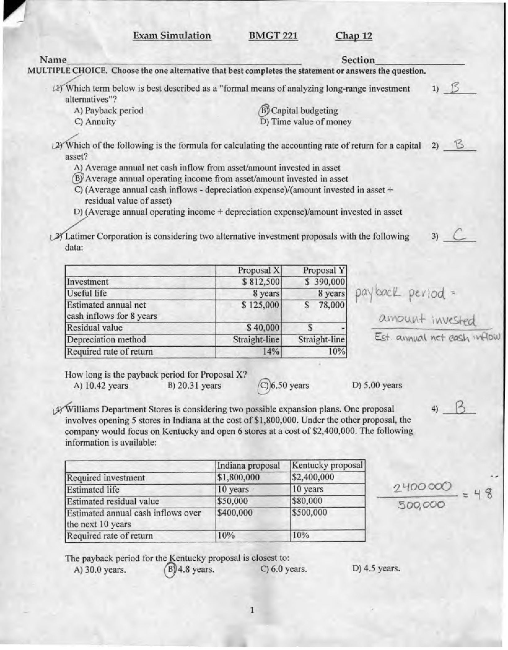 Simulated Exam - 2 Pages
