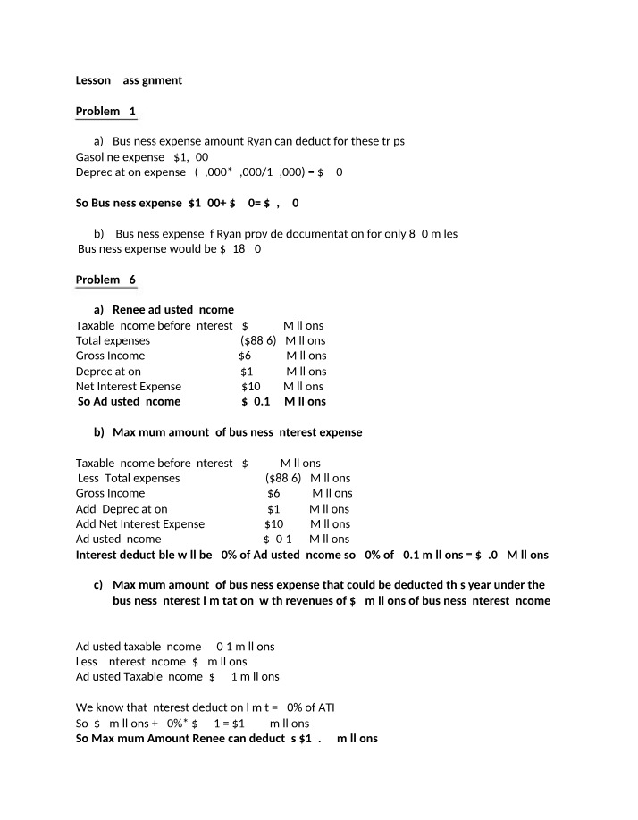 Assignment for Lesson 9