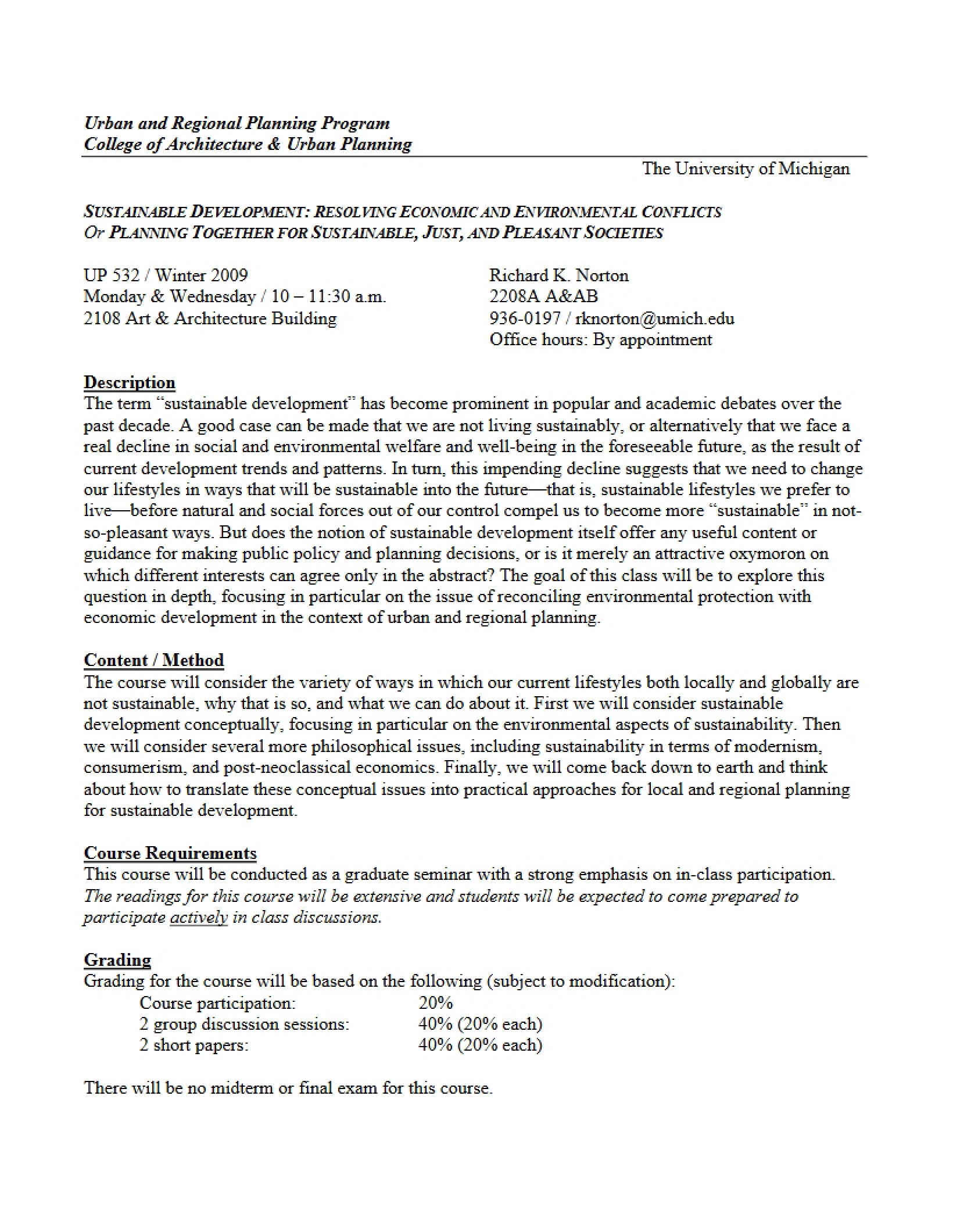 UP 532 Syllabus