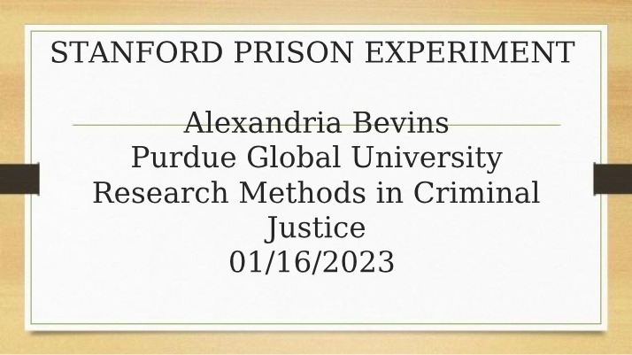 The Stanford Prison Experiment - Psychological Effects