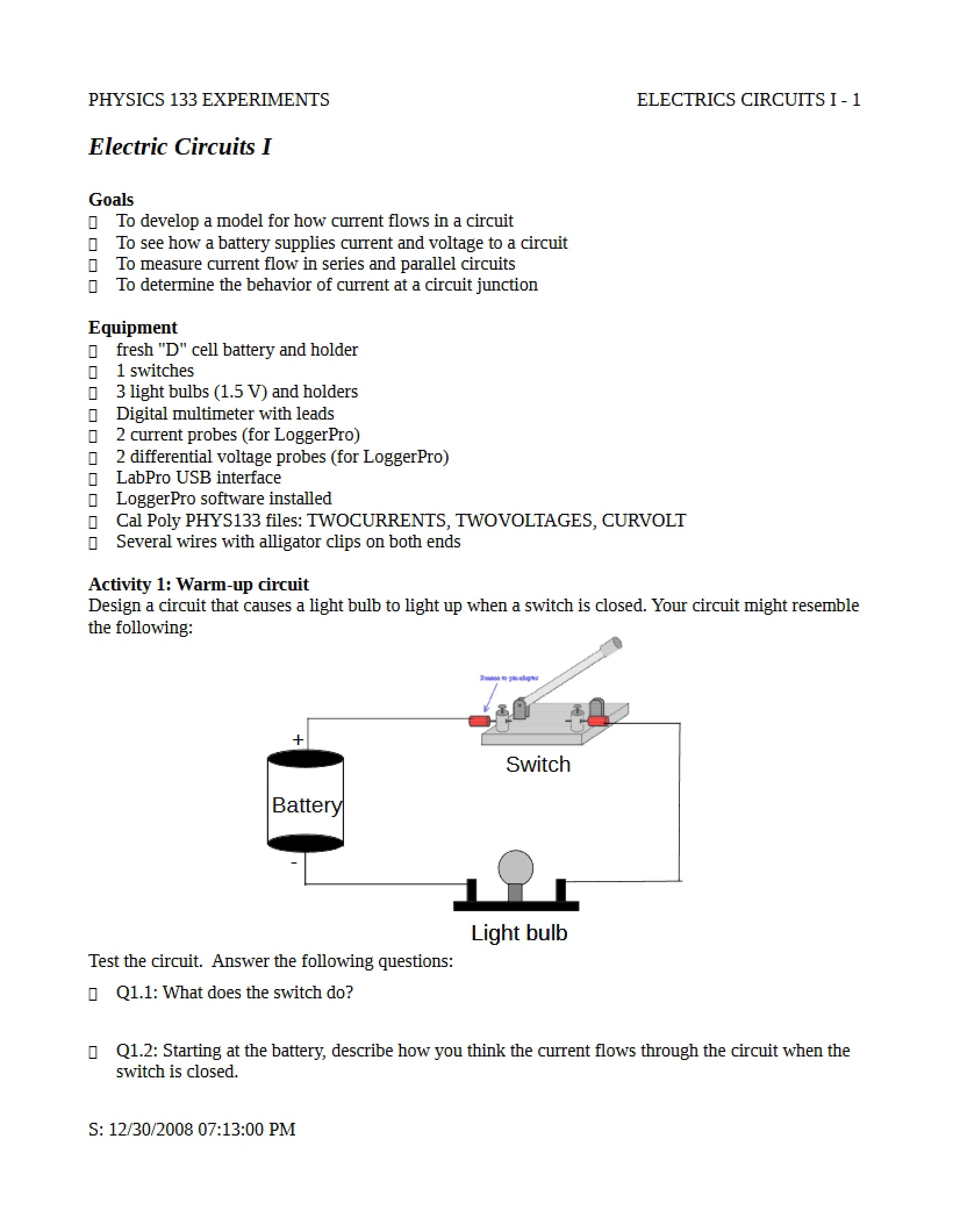 Circuits I