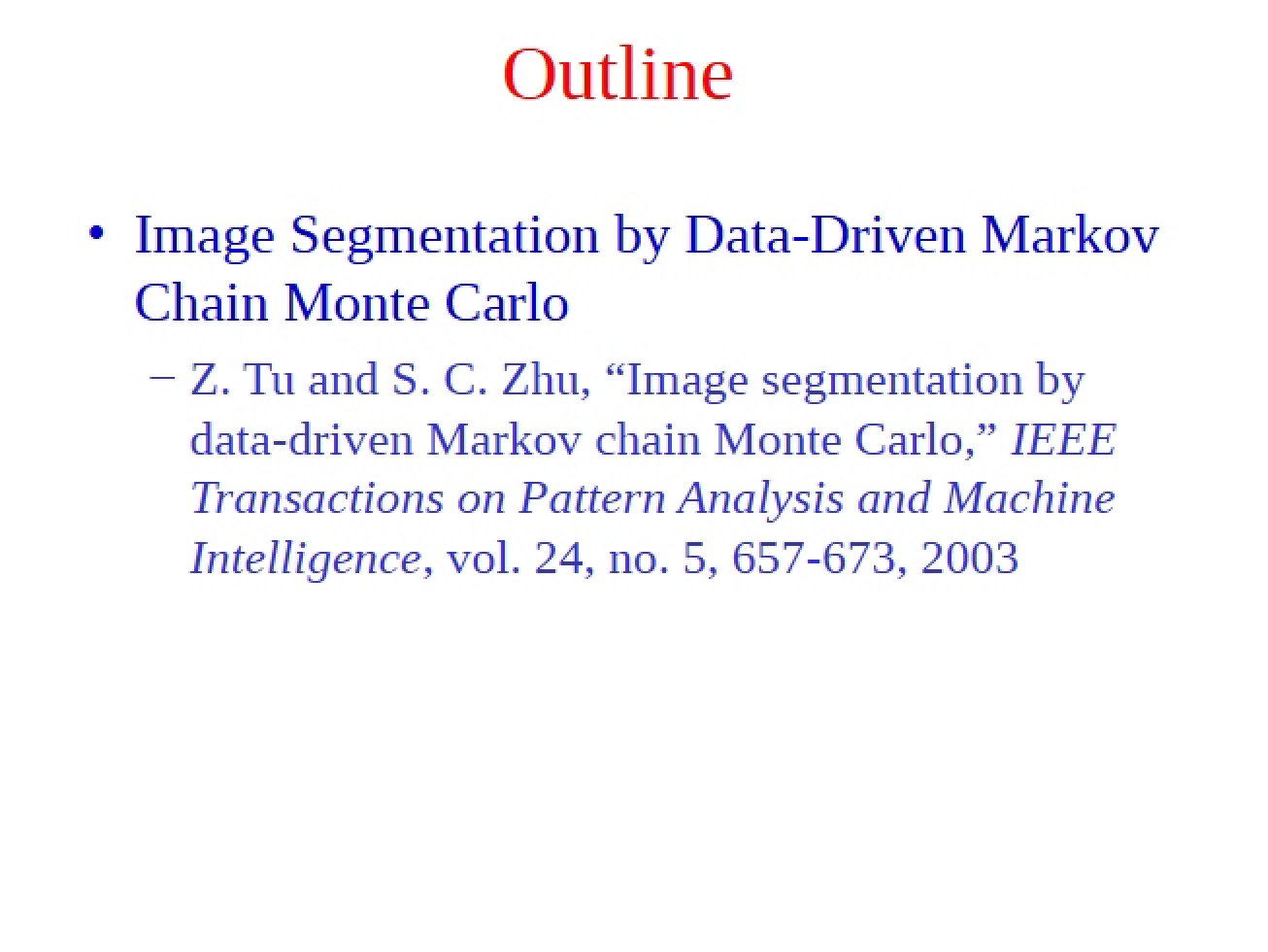 Segmentation of Images