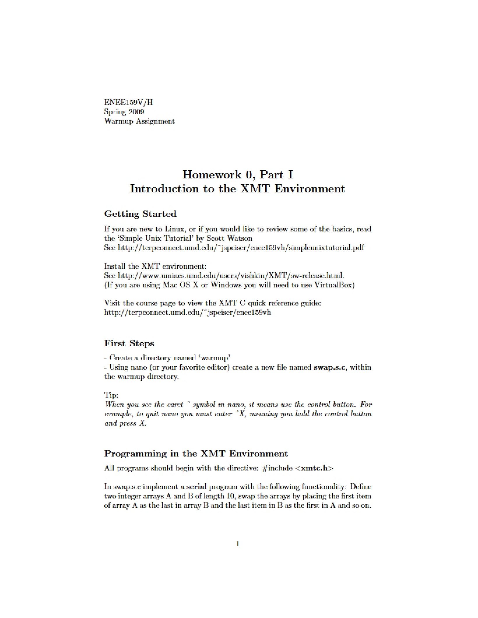 XMT Environment Overview