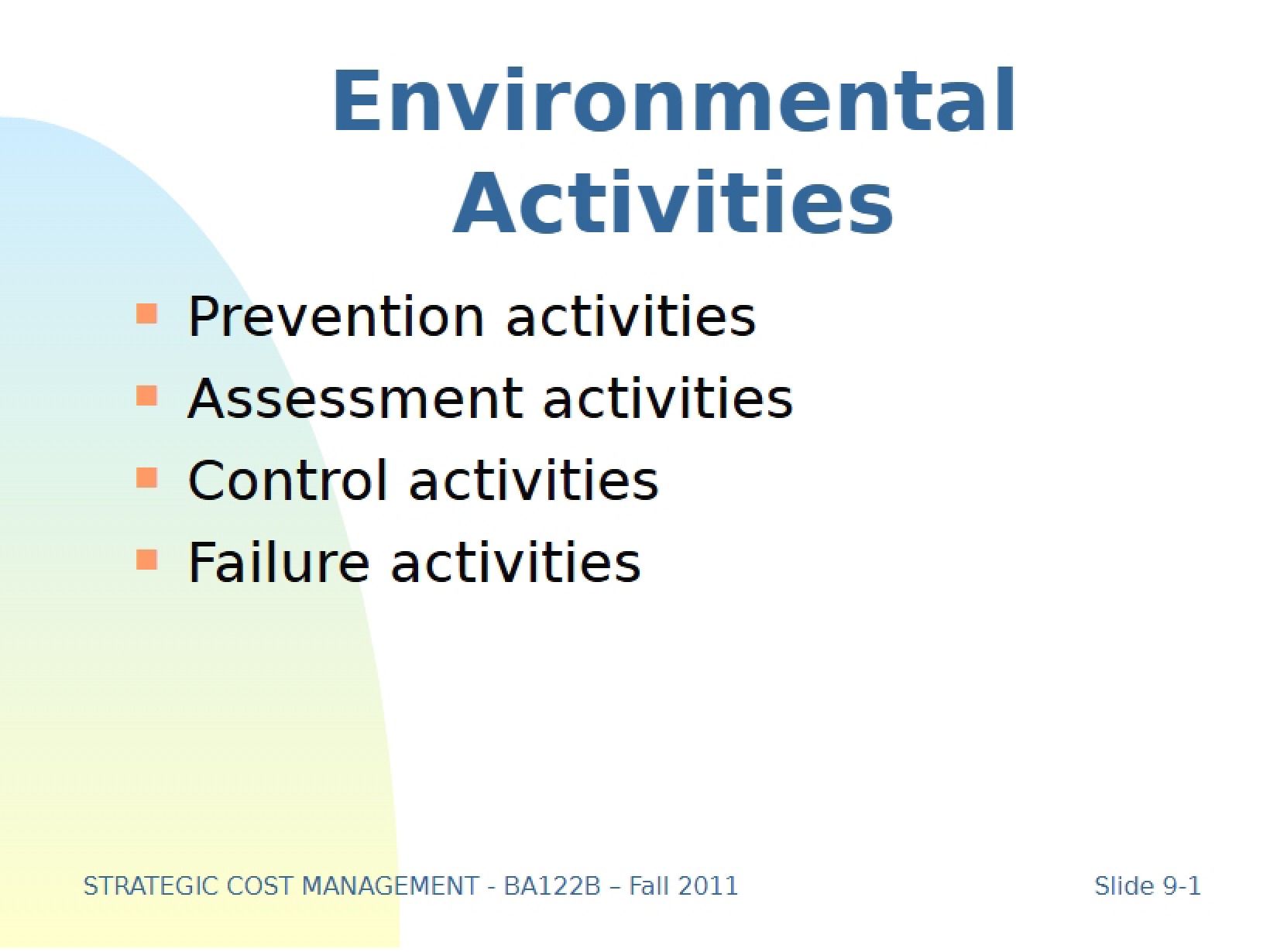 Activities regarding the Environment