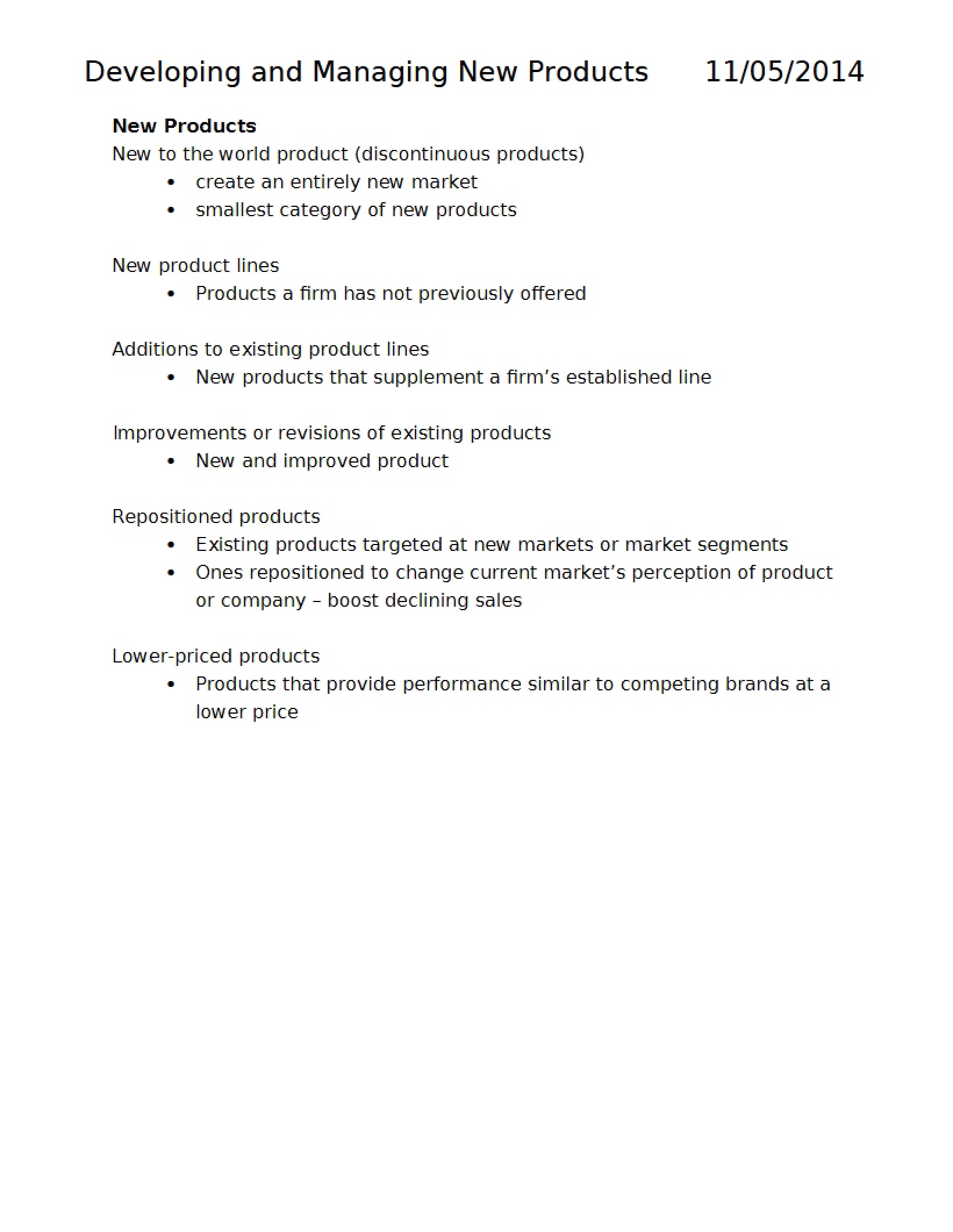 New Product Management and Development