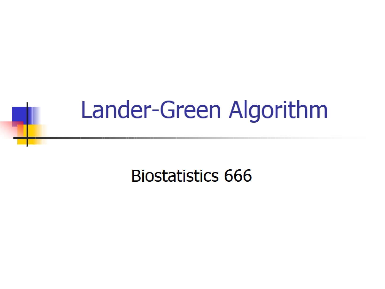 Algorithm of Lander-Green