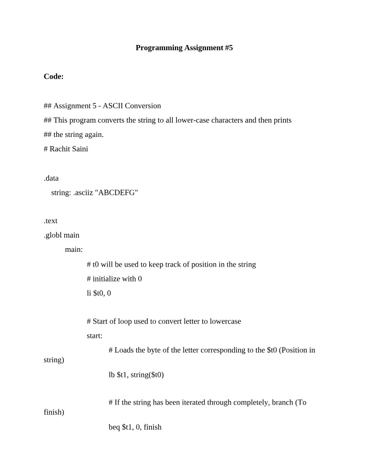 Assignment #5