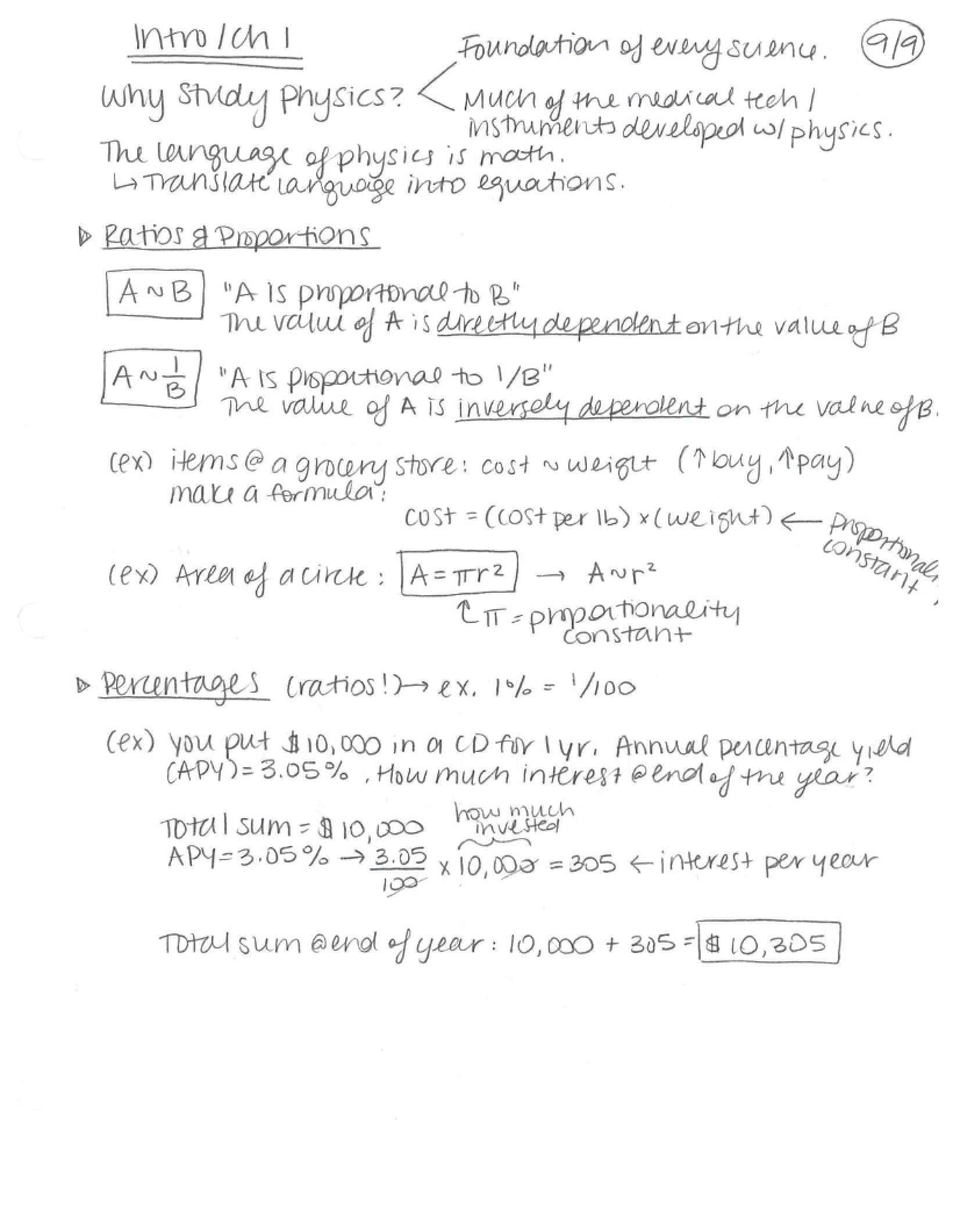 Physics I Course Notes