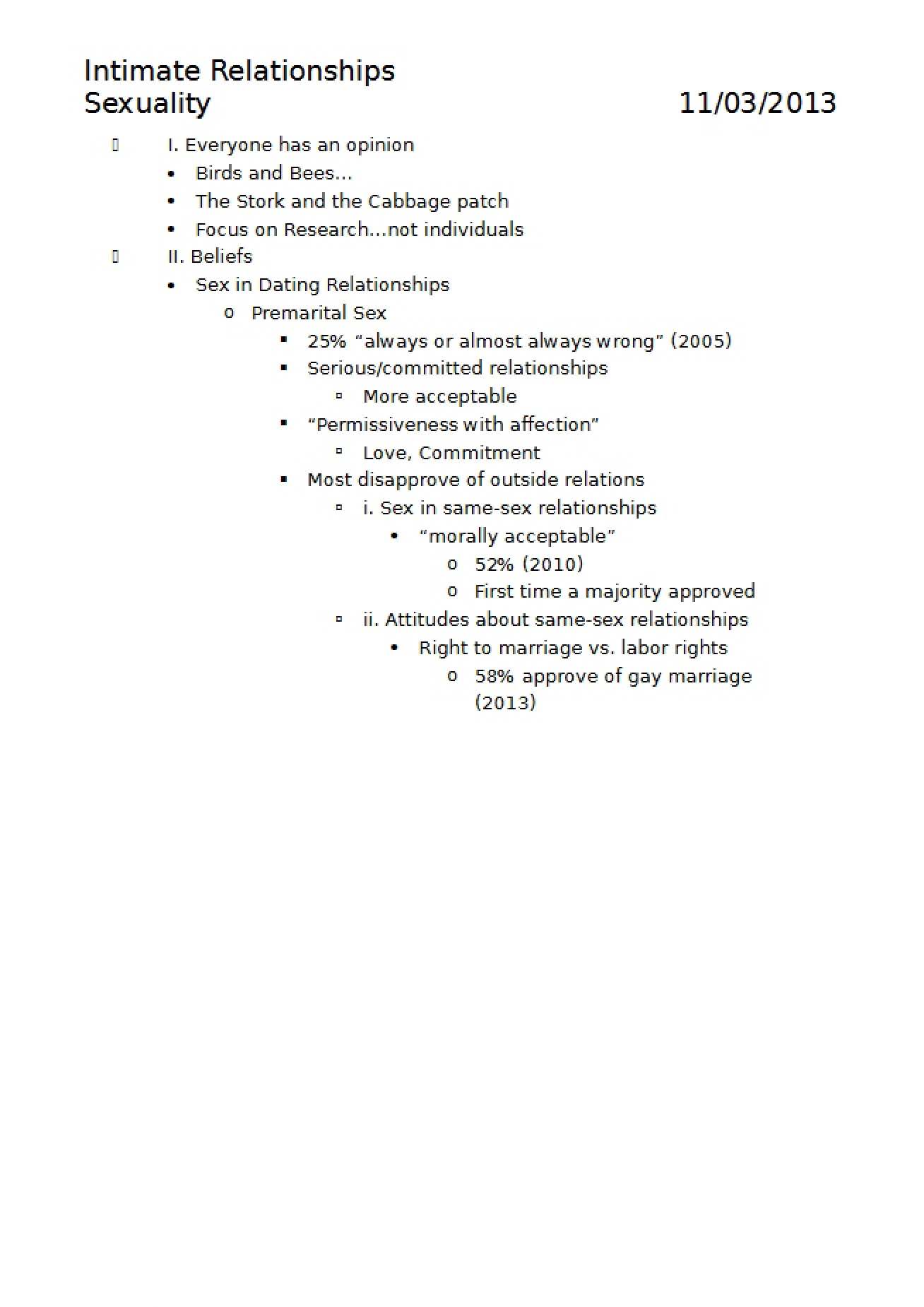Sexuality and Intimate Relationships