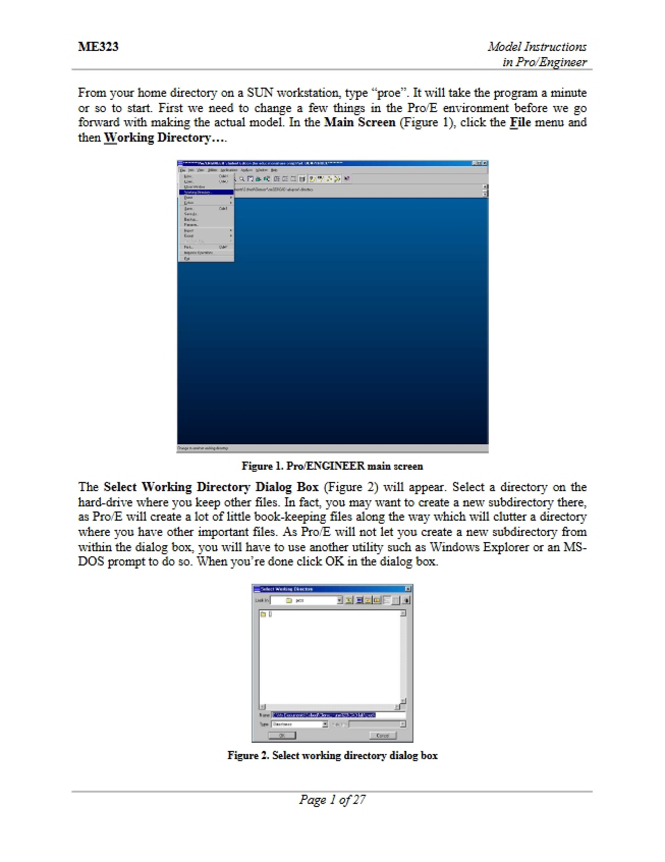 Pro-Engineer Model Instructions
