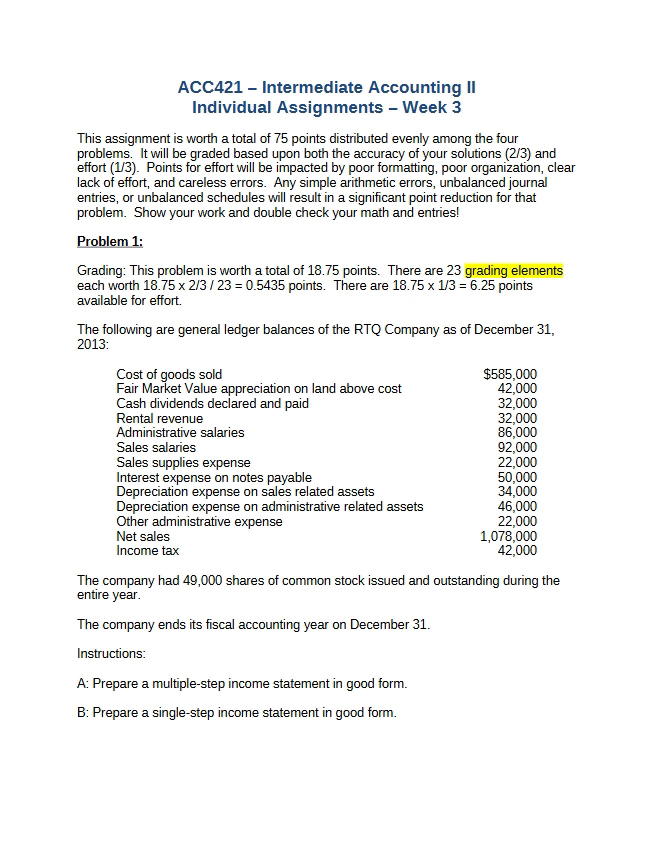 Week 3 Individual Assignments